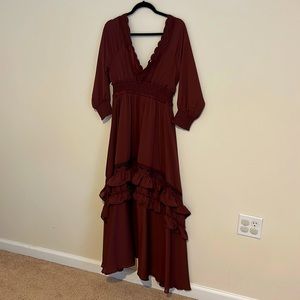 Baltic Born Wedding Guest Dress in Color Raisin